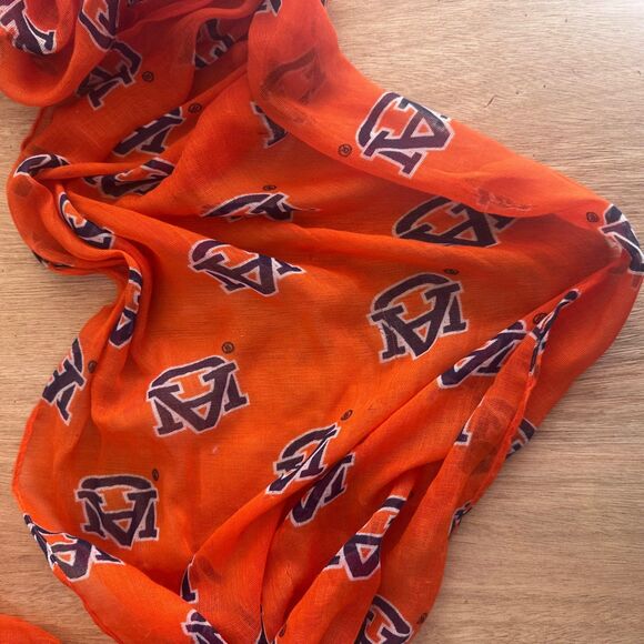 Auburn University Infinity Scarf Orange AU Logo Collegiate Game Day Spirit Wear - Picture 2 of 3